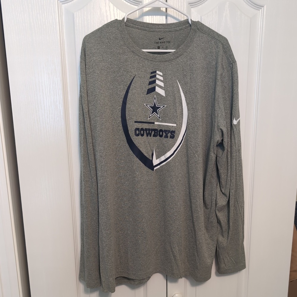 Nike NFL Dallas Cowboys Dri-FIT Gray Long Sleeve Shirt Men's Size XXL Licensed